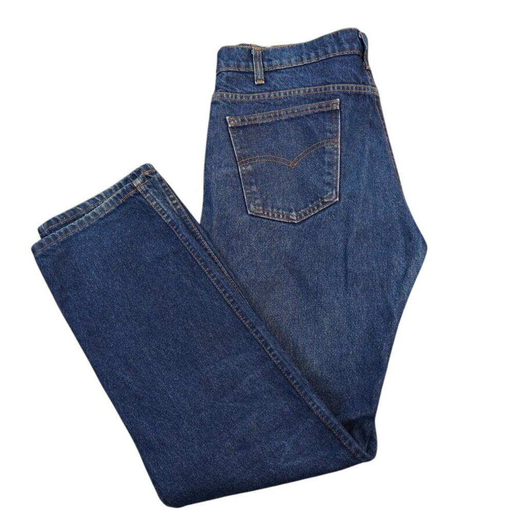VTG Levis 505 Orange Tag Jeans Men 38*x32 (36x32 Blue Dark Wash Red Batwing USA - Picture 2 of 8